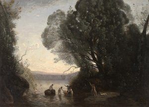 Het bad van Diana (Le Bain de Diane), ca. 1855 door Jean Baptiste Camille Corot