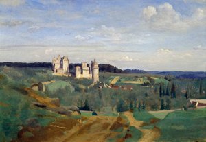 Het kasteel van Pierrefonds door Jean Baptiste Camille Corot