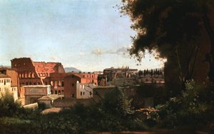 Het Colosseum: Uitzicht vanaf de Farnese Tuinen, Rome, 1826 door Jean Baptiste Camille Corot