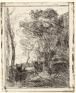 De Gallische open plek door Jean Baptiste Camille Corot