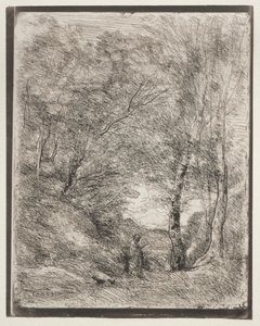 De tuinen van Horatius, originele indruk 1855, gedrukt in 1921 door Jean Baptiste Camille Corot