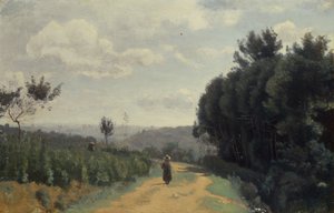 De hoogten van Sèvres, het Troyon-pad door Jean Baptiste Camille Corot