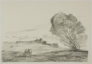 Het geïsoleerde fort door Jean Baptiste Camille Corot