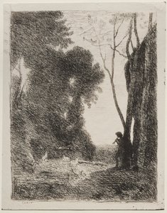 De Kleine Herder door Jean Baptiste Camille Corot