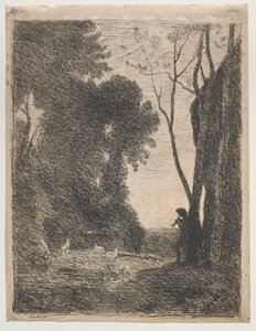 De Kleine Herder door Jean Baptiste Camille Corot