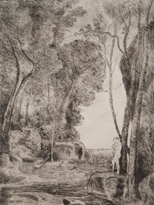 De kleine herder door Jean Baptiste Camille Corot