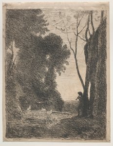De Kleine Herder, 1855 door Jean Baptiste Camille Corot
