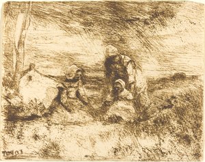 Het Kleine Zusje La Petite Soeur, 1854 door Jean Baptiste Camille Corot