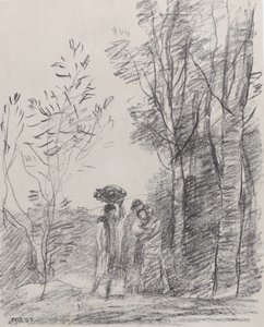 De ontmoeting in het bos door Jean Baptiste Camille Corot