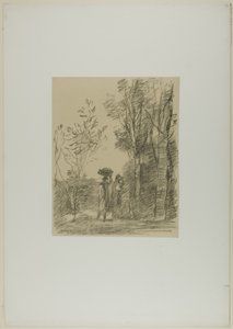 De Ontmoeting in het Bos door Jean Baptiste Camille Corot