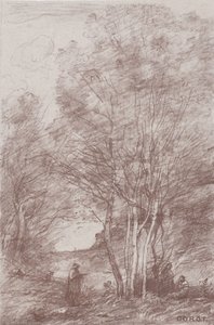 De Toevlucht van de Filosofen, 1871 door Jean Baptiste Camille Corot