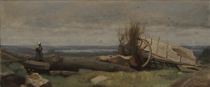 De vlakte van La Beauce, c.1840-45 door Jean Baptiste Camille Corot
