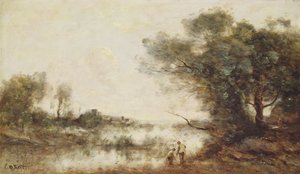 De Vijver door Jean Baptiste Camille Corot