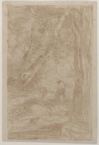 De houthakker van Rembrandt Le Bûcheron de Rembrandt door Jean Baptiste Camille Corot