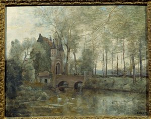 Het kasteel van Wagnouville. Schilderij door Camille Corot door Jean Baptiste Camille Corot