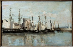Uitzicht op La Rochelle, ingang van de haven van riolering in 1851