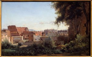 Uitzicht op het Colosseum in Rome vanuit de Farnese-tuinen. Schilderij door Camille Corot (1796-1875) 1826 door Jean Baptiste Camille Corot