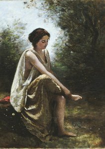 Gewonde Eurydice door Jean Baptiste Camille Corot
