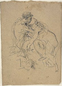 Zittend paar omhelst door Jean Baptiste Carpeaux