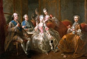 De kop chocolademelk De familie Penthièvre door Jean Baptiste Charpentier