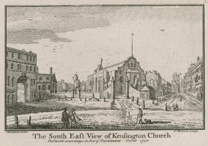 Het zuidoostelijke uitzicht van Kensington Church door Jean Baptiste Claude Chatelain