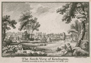 Het zuidelijke uitzicht van Kensington door Jean Baptiste Claude Chatelain