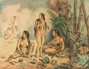 Inheemse bevolking van Cantagalo, ca. 1826 door Jean Baptiste Debret