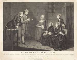 De ongelukkige familie Calas door Jean Baptiste Delafosse, after Louis de Carrogis, called Carmontelle