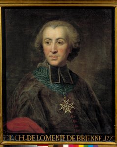 Portret van Etienne Charles de Lomenie de Brienne (1727 - 1794) hoofd van de financiële raad. Schilderij door Jean Baptiste Despax (1710 - 1794) door Jean Baptiste Despax