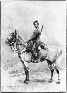 Een jager van de wacht, Rusland, 1892 door Jean Baptiste Edouard Detaille