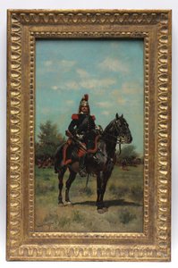 Bereden dragonderofficier door Jean Baptiste Edouard Detaille
