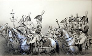 Napoleontische Oorlogen, Band van de 4e Dragoons door Jean Baptiste Edouard Detaille