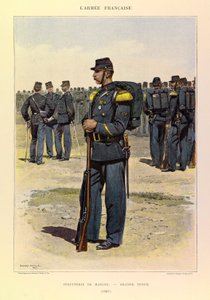 Typen en uniformen van het Franse leger van Kapitein Jules Richard, geïllustreerd door Edouard Detaille (1848-1912): Infanterie van de Marine in Grote Kleding in 1887, Privécollectie door Jean Baptiste Edouard Detaille