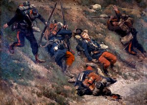 Oorlog van 1870: De Slag bij Champigny, 30/11/1870 door Jean Baptiste Edouard Detaille