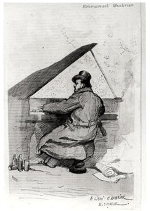 Alexis Emmanuel Chabrier (1841-94) aan de piano, gegraveerd door Florian door Jean Baptiste Edouard after Detaille