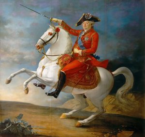 Ruiterportret van koning Lodewijk XVI 1754-1793 door Jean Baptiste Francois Carteaux