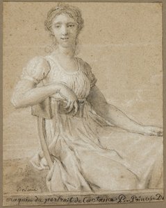 Schets van het portret van Constance Pipelet (recto); Kop van een vrouw (verso)