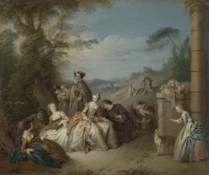 Galant gezelschap in een landschap