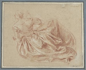 Op de grond zittende dame door Jean Baptiste François Pater