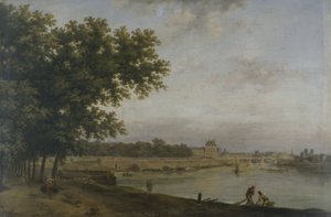 De Tuilerieën en de Pont Royal, gezien vanaf de Cours-la-Reine, in 1783 door Jean Baptiste Genillion