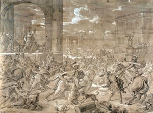 De ontvoering van de Sabijnse maagden door Jean Baptiste Giry
