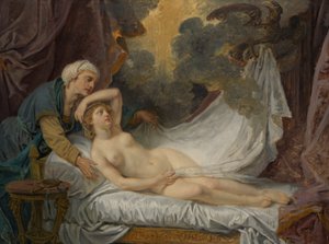 Aegina bezocht door Jupiter, ca. 1767-69 door Jean Baptiste Greuze