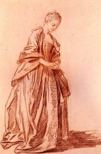 Geklede vrouwelijke figuur door Jean Baptiste Greuze