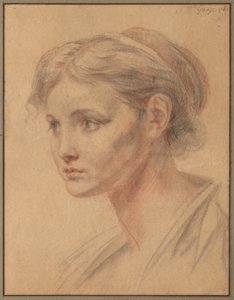 Hoofd van een meisje, 1763 door Jean Baptiste Greuze