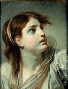 Hoofd van een Jong Meisje door Jean Baptiste Greuze