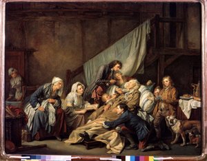 Kinderlijke vroomheid (De verlamde) door Jean Baptiste Greuze