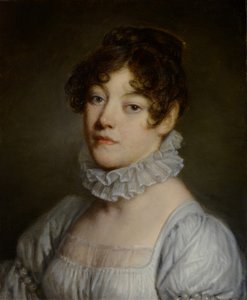 Portret van een jonge vrouw door Jean Baptiste Greuze