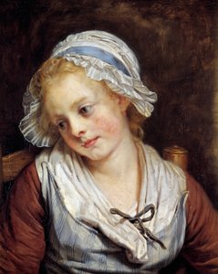Portret van een meisje. Schilderij door Jean-Baptiste Greuze (1725-1805). 1765. Dim. 0,45x0,37 m. Chantilly, Musée Condé door Jean Baptiste Greuze