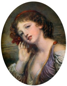 Het luisterende meisje, 18e eeuw door Jean Baptiste Greuze