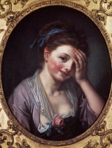 Het meisje heeft de roos door Jean Baptiste Greuze